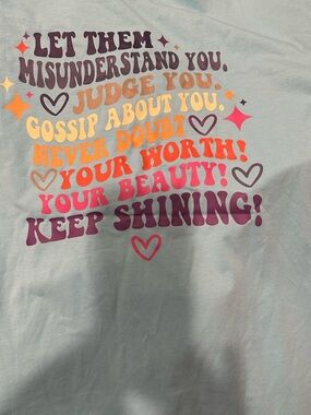 Ladies Light Blue ‘Let Them’ Graphic Tee - Keep Shining